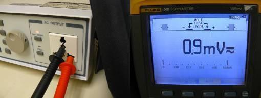 Figure 6e: Voltage measurement between neutral and ground with neutral tied to ground reference. Figure 6e: Voltage measurement between neutral and ground with neutral tied to ground reference.